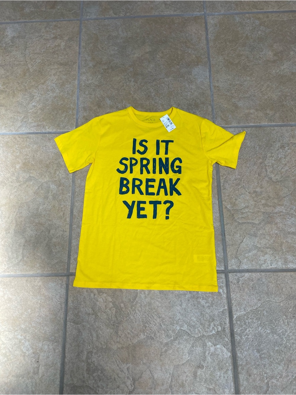 The Children's Place Yellow Short Sleeve Tee with Navy Text